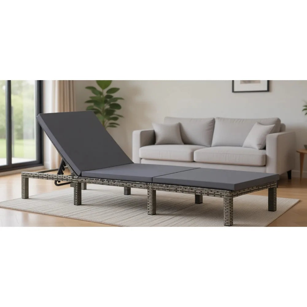 Recliner Sun Lounger with Cushion for Outdoor Relaxation