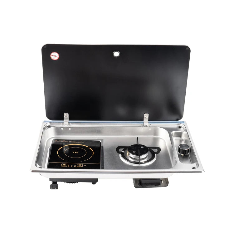 JDA Wholesale SS304 RV Built-In Gas Burner And Induction Cooker For Caravan Camper & Marine Use