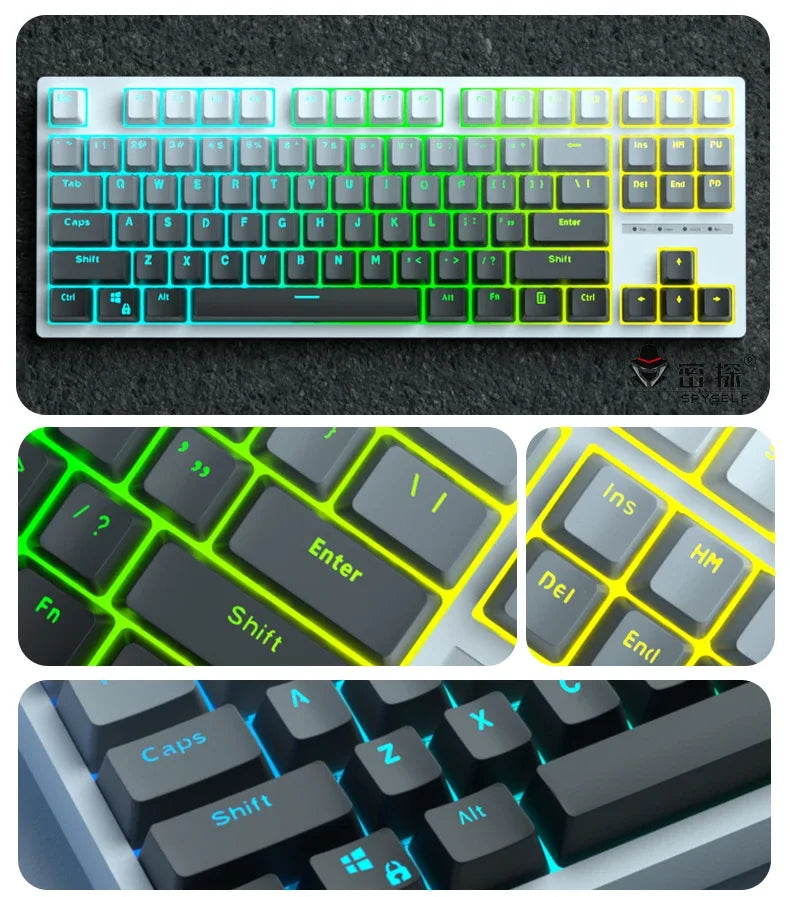 2025 New Original Daylight Cherry Keycaps PBT Translucent Gradient Color Side Engraving Personalized for MX Mechanical Keyboards