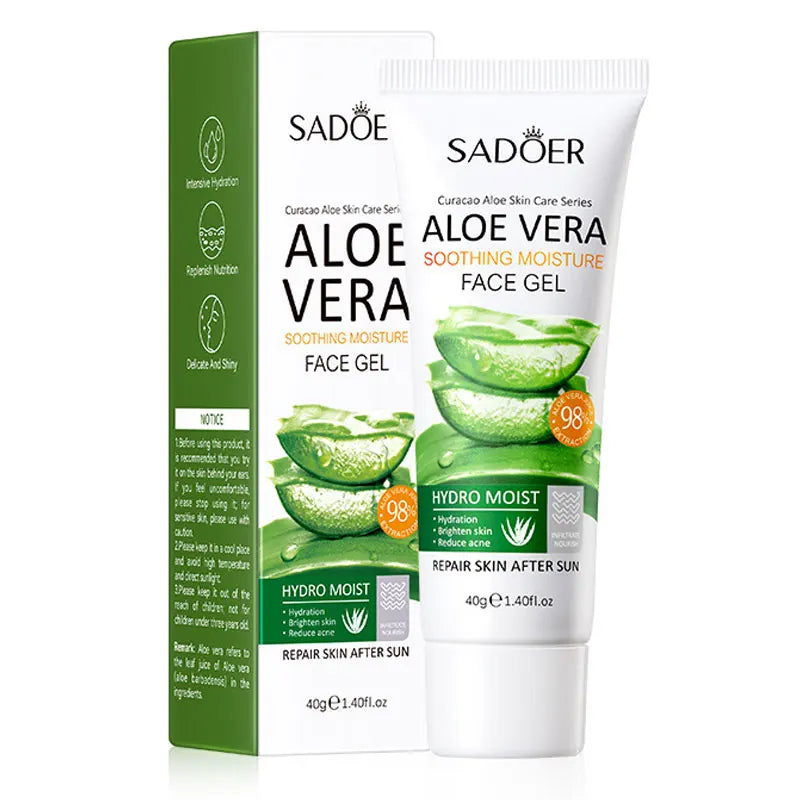 SADOER Exfoliating Aloe Vera Gel Facial Cleanser Deep Cleansing Exfoliant Gentle Tender Face Exfoliation Facial Exfoliator
