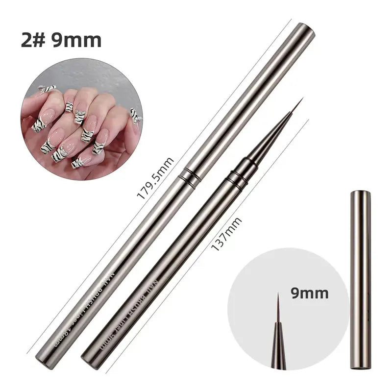 Nails Art Liner Brushes UV Gel Brush 6/9/12/15/18mm Nail Design Pen Elongated Lines Striping Painting Professional Manicure Tool