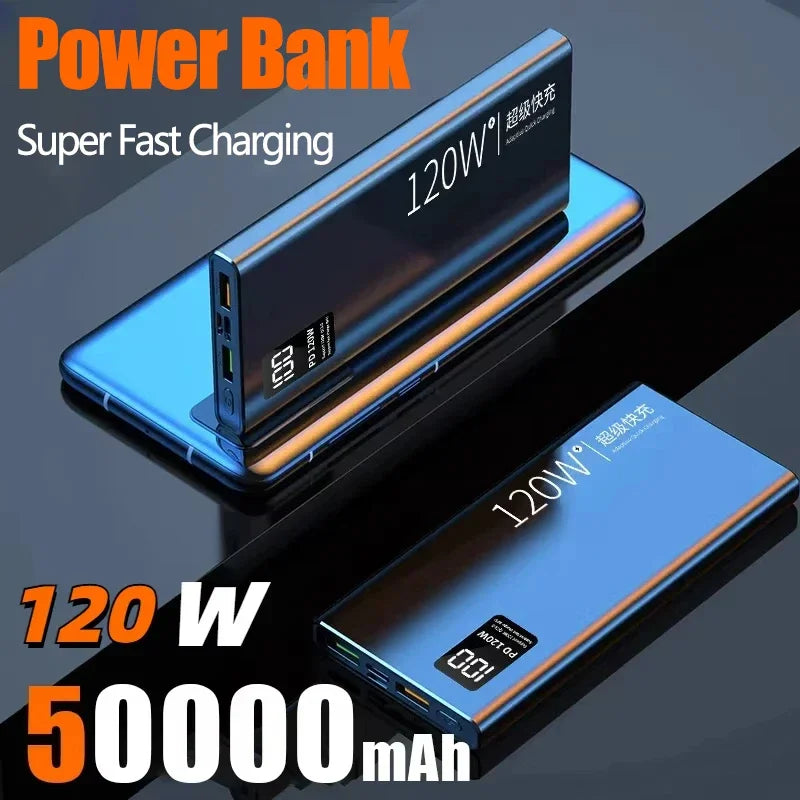 OnePlus 50000mAh Original Mobile 120W 30000mAh Power Bank Two-Way Fast Charging External Battery Compatible With Android IOS