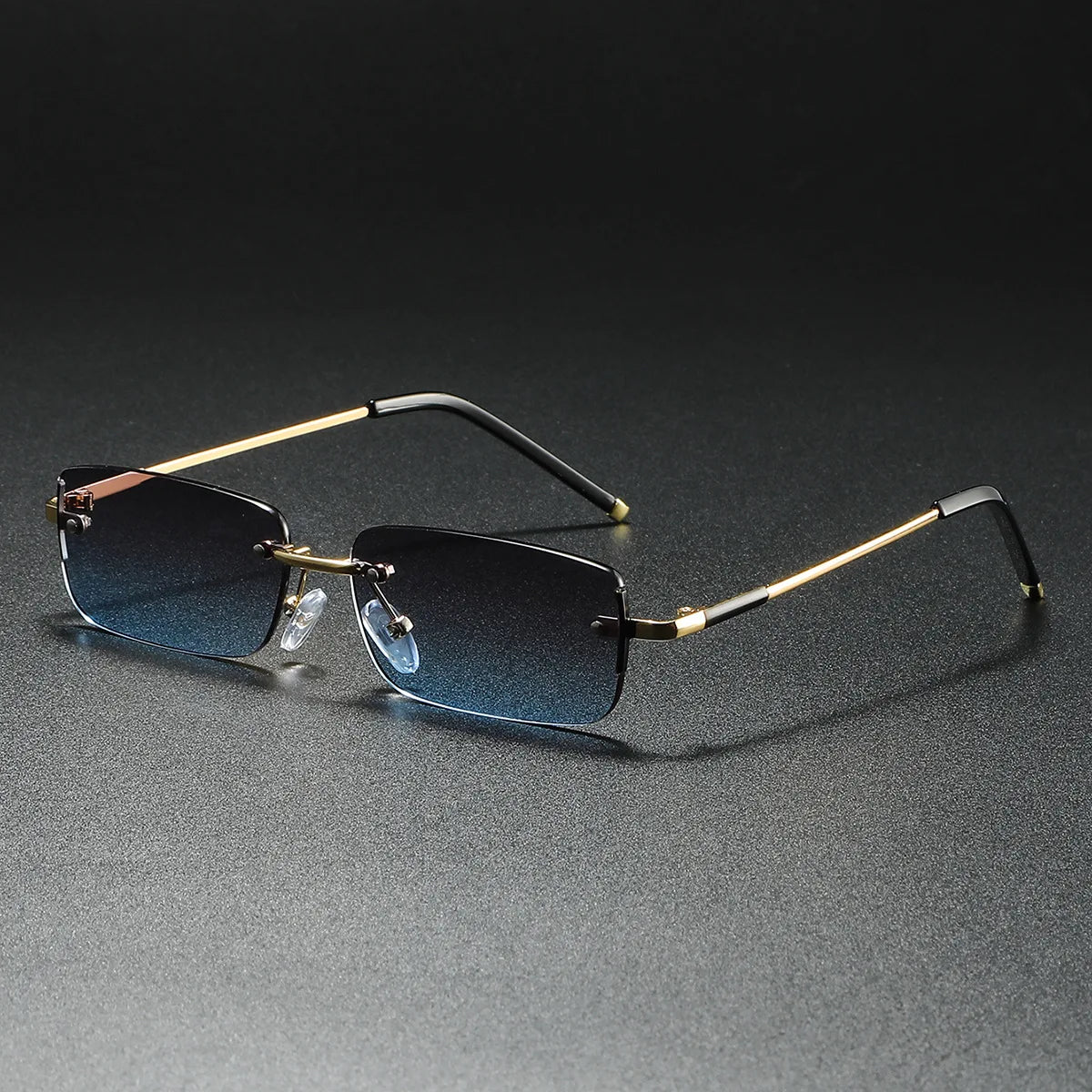 2025 Fashion Small Sun Glasses for Men Retro Rectangular Sunglasses Rimless Brand Designer