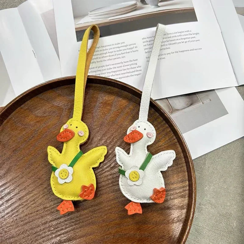 Cute Cartoon Duck Bag Charm High Quality Cute Leather Fashion Charm Bag Keyring Backpack Decoration Accessories Gifts