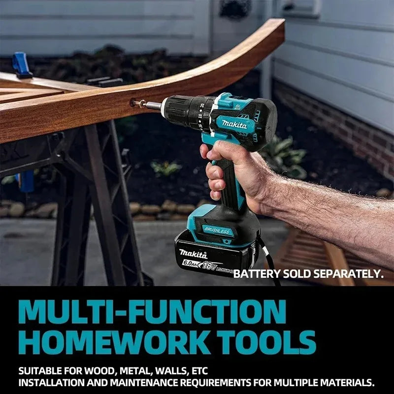 Makita DDF487 18V LXT Wireless Brushless Drill Driver Light Lithium Tool For Household Workshop Drilling Fastening Jobs