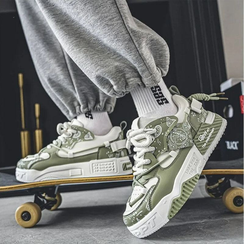 Fashion Skate Shoes Men's Sneakers Breathable Lightweight Running Outdoor Mesh Casual footwears Male Lace Up Vulcanized Flats