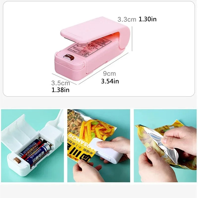 Mini Heat Bag Sealing Machine Package Sealer Bags Thermal Plastic Food Bag Closure Portable Sealer Food Packaging Heat Sealer