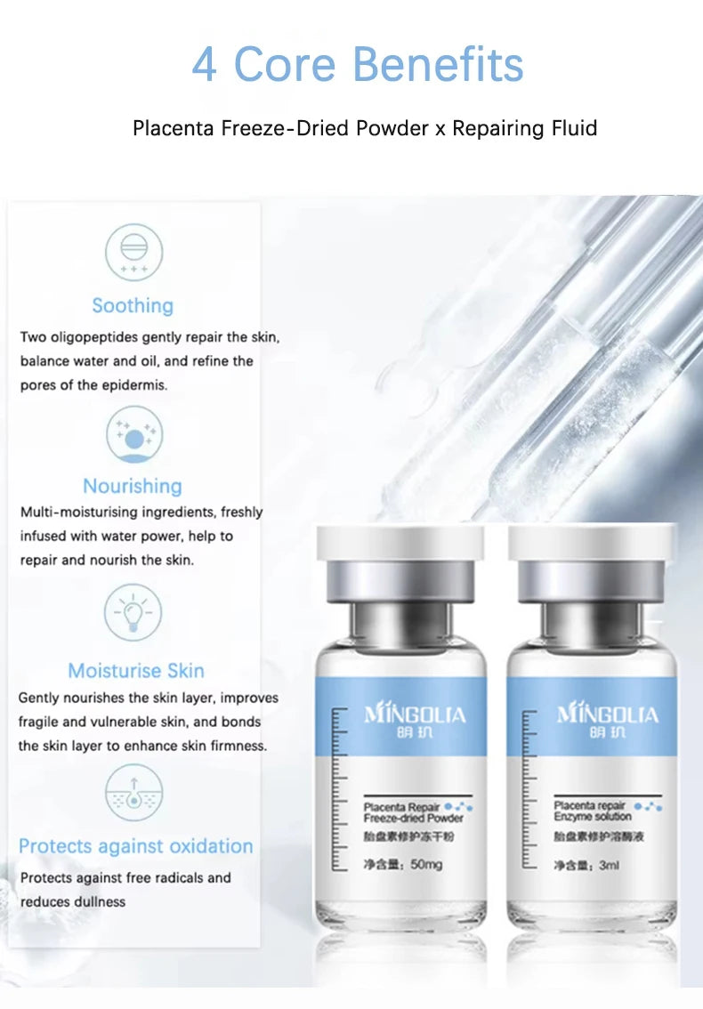 Facial Polypeptide Freeze-dried Powder Skin Booster 0.25mm Microneedle Serum Hydration Brightening Improve Elasticity Skin Care