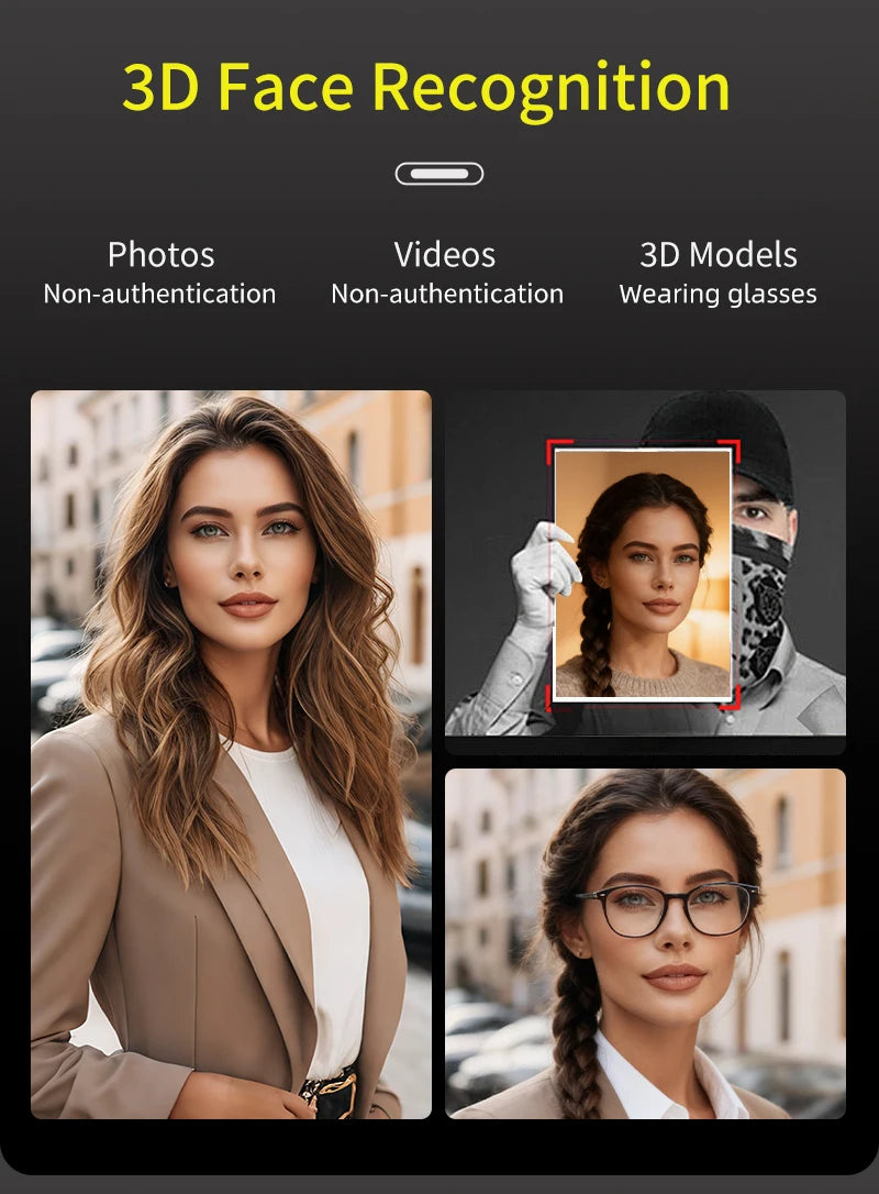 3D Face Recognition Fingerprint Password Smart Door Lock with  Remote Unlocking Wishome APP  Smart Lock Electronic door lock