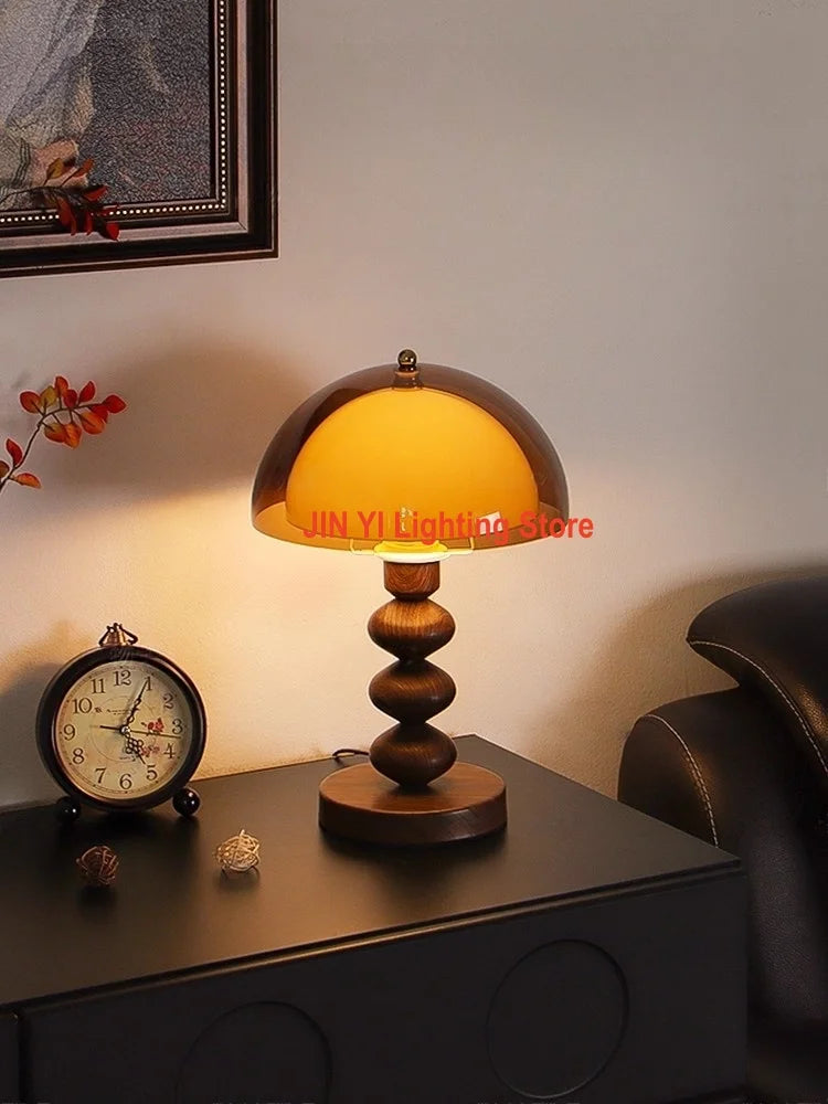 New Acrylic Lampshade Mushroom Lamp Retro Wabi Sabi Style Living Room Decoration Atmosphere Perpetual Light E27