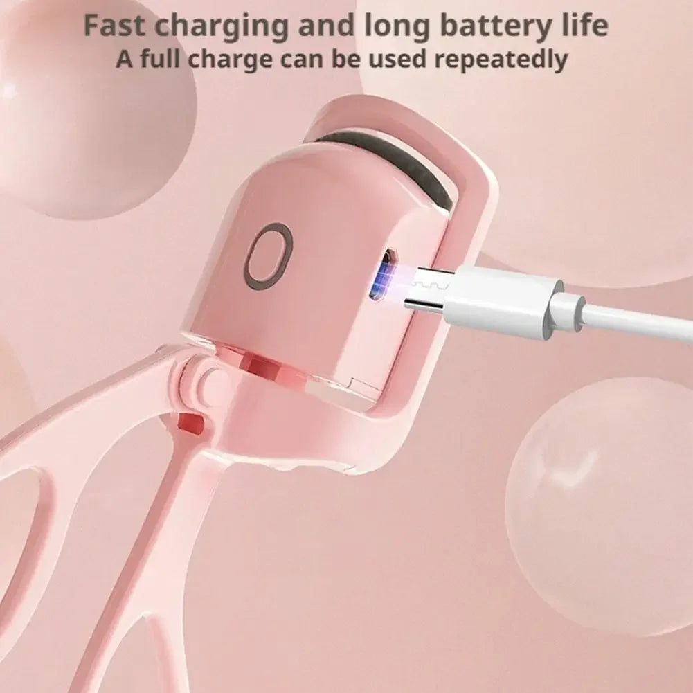 Electric Heated Eyelash Curler with Eyelash Card Makeup Eye Lashes Curler Tools Longlasting Eye Lash Perm Eyelashes Clip
