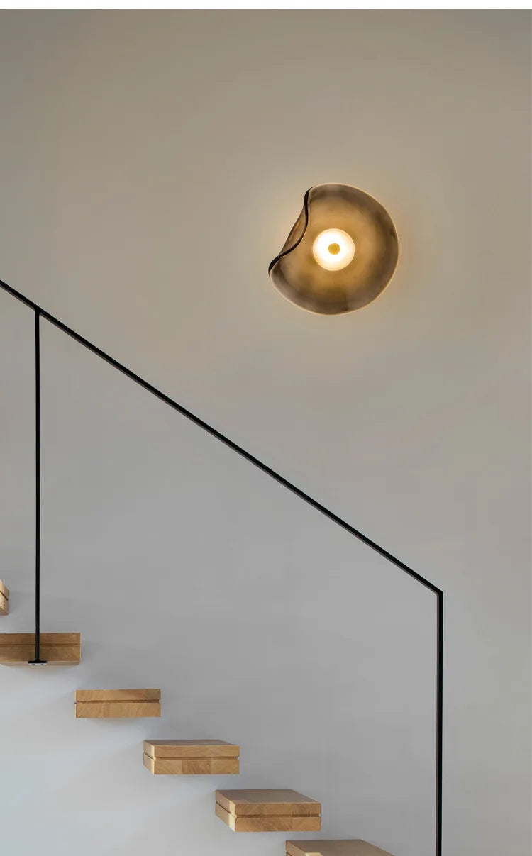 Light Luxury Postmodern Glass Wall Lamps Irregular Round Glass Minimalist Nordic Living Room Corridor Bedroom Bedside Wall Light