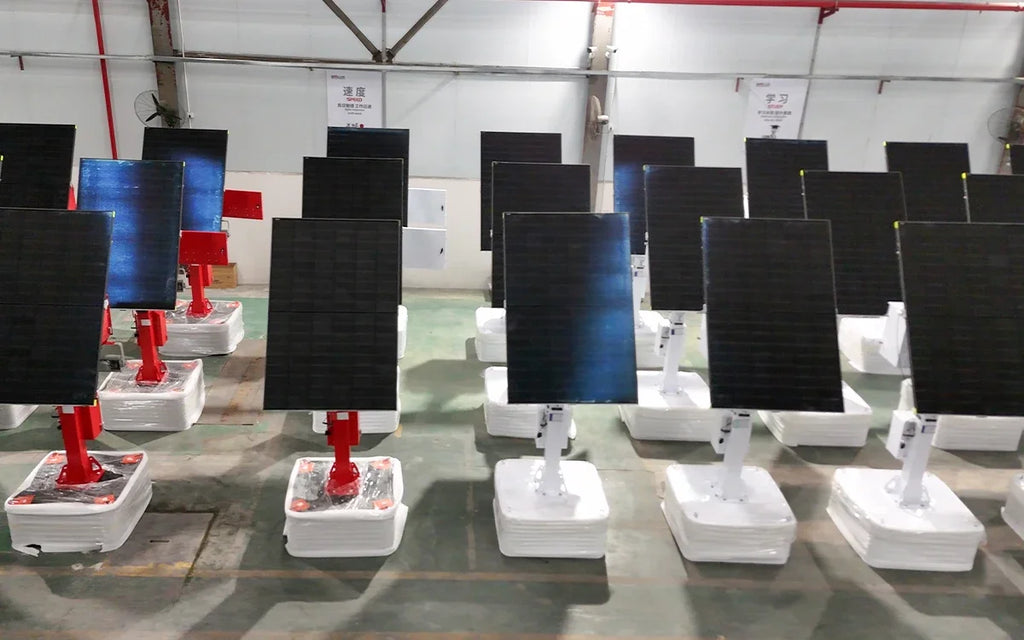 Factory Outdoor Solar Mobile CCTV Tower with Mono-Crystalline Solar Panel Waterproof Parking Security Surveillance
