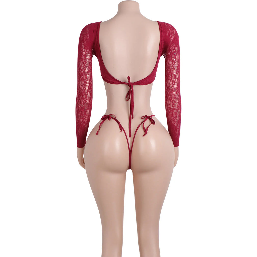Women's Exotic Two-Piece Bodysuit Arm Sleeves Hollow Straps Shiny Wholesale Ballroom Dancewear Performance Pole Dance Wear
