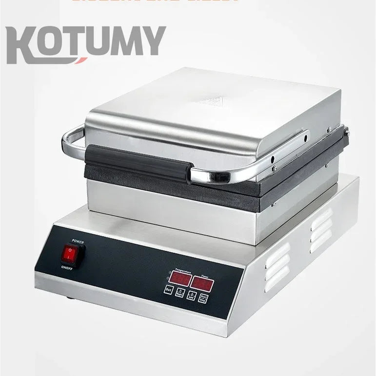 Industrial Stainless Steel Non-Stick Belgian Waffle Maker Four Grid Electric Baking Tray Heating Both Grain Processing Machinery