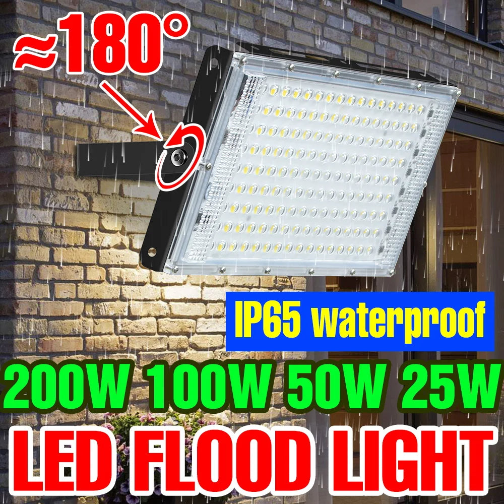 200W Outdoor LED Flood Light IP65 Waterproof Street Lamp 220V Spotlight Storage Room Corridor Gardn Lighting Cold/Warm White