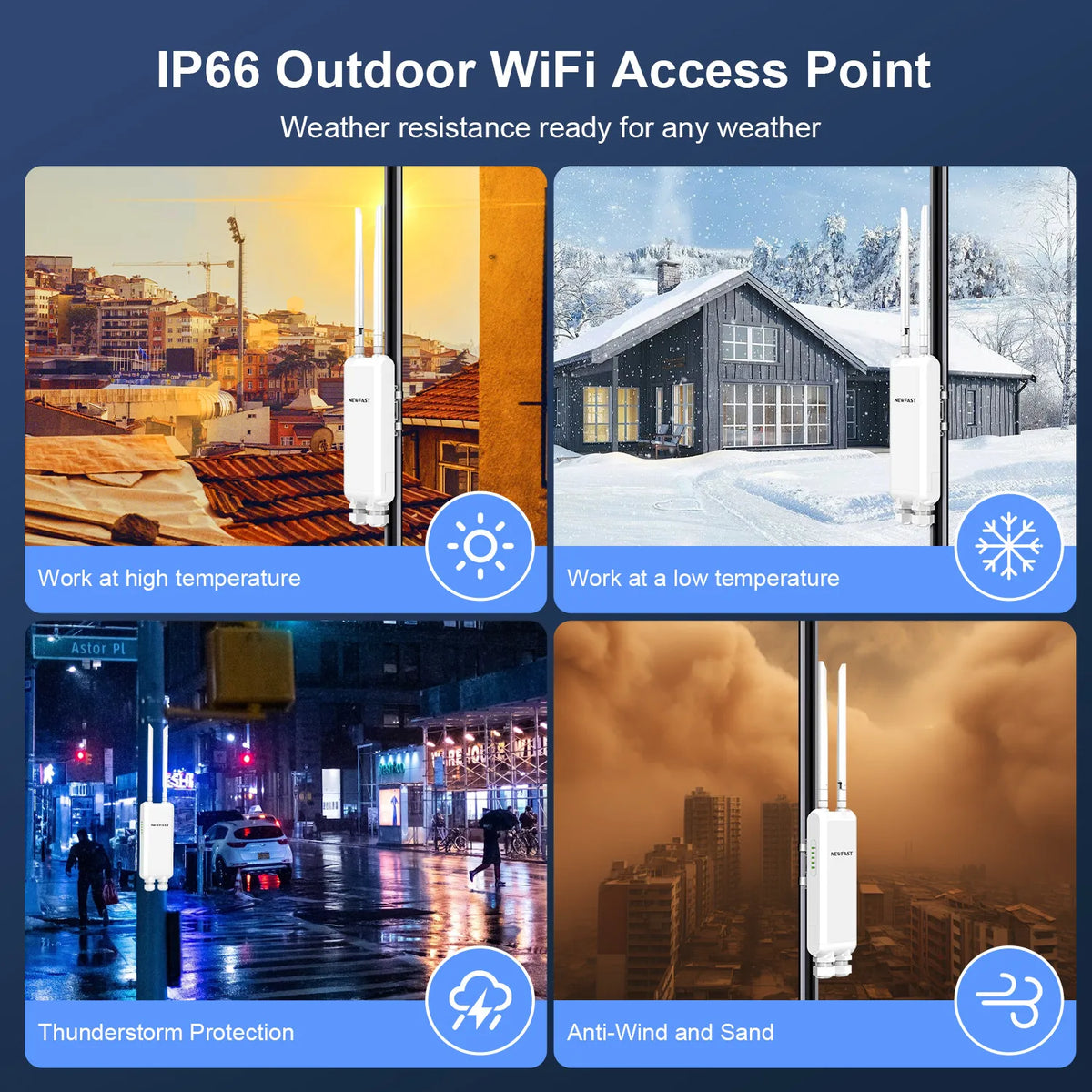 NEWFAST 2.4G/5.8G Outdoor Wireless AP 1200Mbps Access Point 48V POE Wifi Router Long Range WI-FI Extender Gigabit