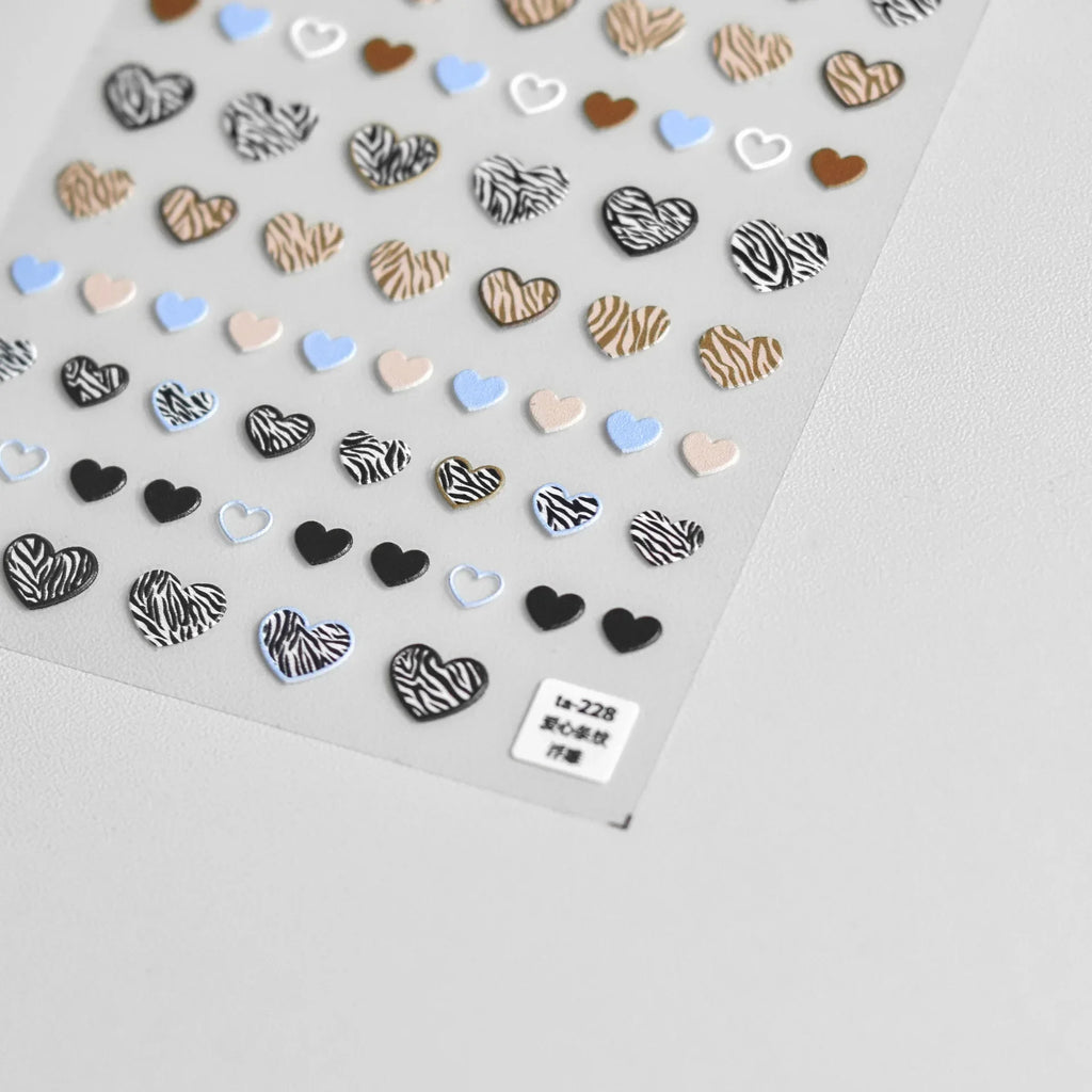 5D Gradient Love Gem Glitter Love Heart Colorful Cat's Eye Rhinestone Soft Self Adhesive Nail Art Stickers Shiny Manicure Decals