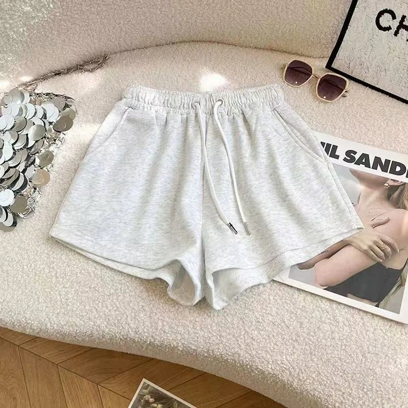 Cotton Drawstring Wide Leg Shorts for Women High Waist Loose Casual Jogging Shorts Y2K Summer Streetwear All Match Baggy Shorts