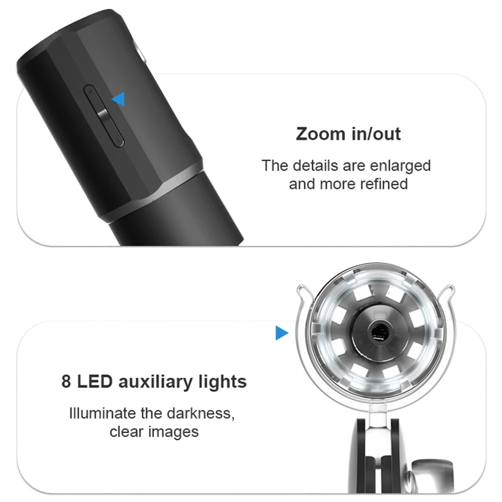 1000 times Wireless Dermatoscope Scalp Skin Analyzer Machine Facial and Body Analyzer Electronics Microscope Beauty Health Pro