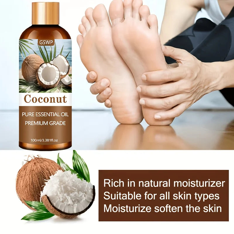 GSWP Coconut Moisturizing Essential Oil, Deeply Moisturizing and Nourishing, Can Be Used on Skin, Hair, and Other Area.100/200ml