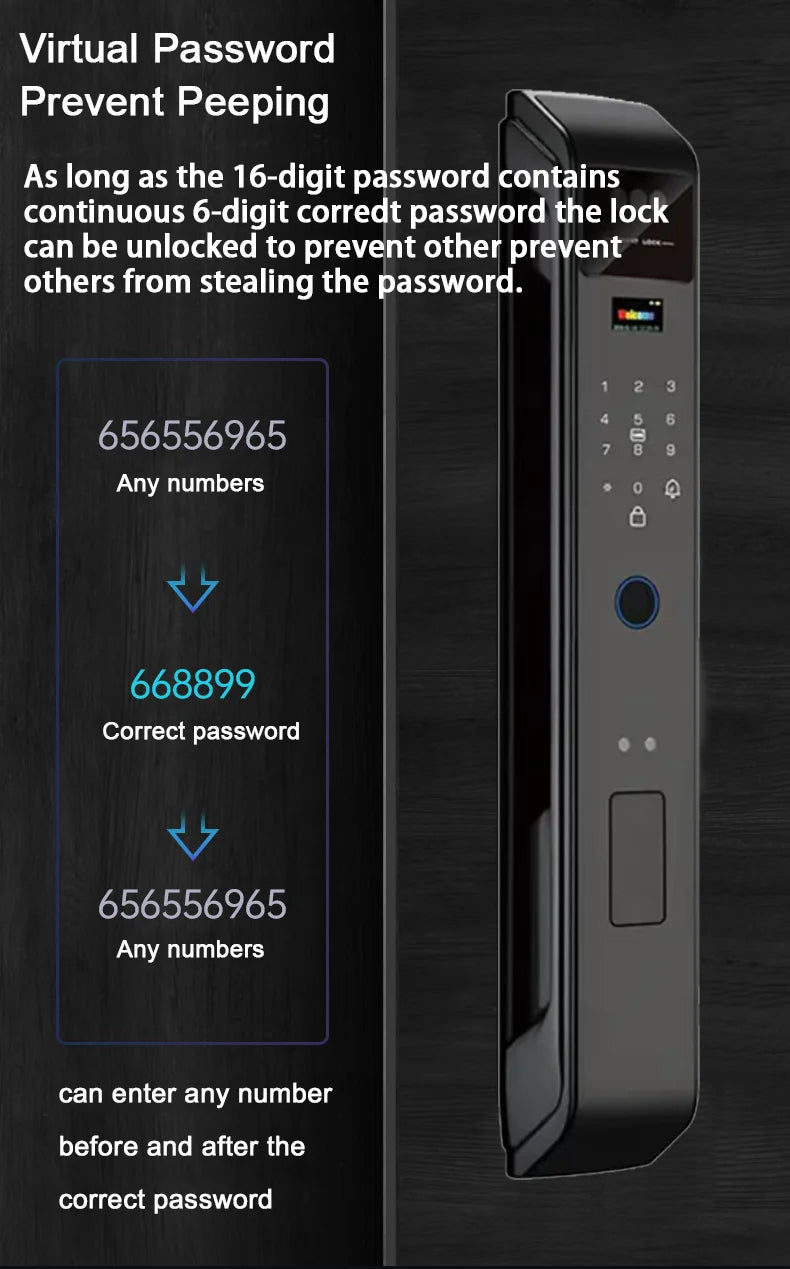 3D Face Recognition WIfi Tuya APP Remote Unlock Voice Intercom Smart Door Lock With Camera Fingerprint Password Digitl Door Lock