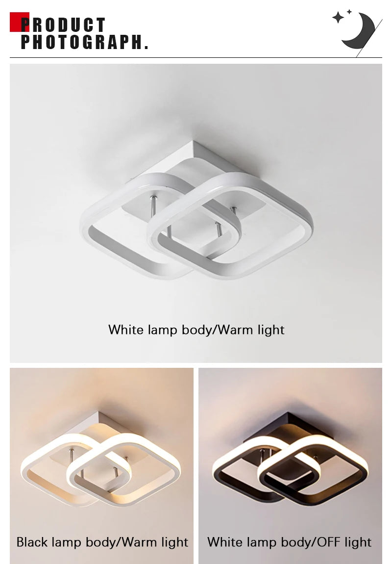 Modern LED Ceiling Light Creative Dimmable Ceiling Lamp Indoor Lighting Bedroom Corridor Balcony Aisle Office Home Decor Light