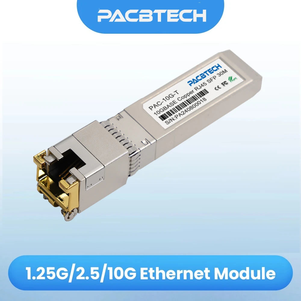 1.25G/2.5G/10G GBASE-T SFP+ Copper Module to RJ45, CAT6a-Auto-Negotiation Ethernet Module SFP+ Copper Cable Adapter-1PCS
