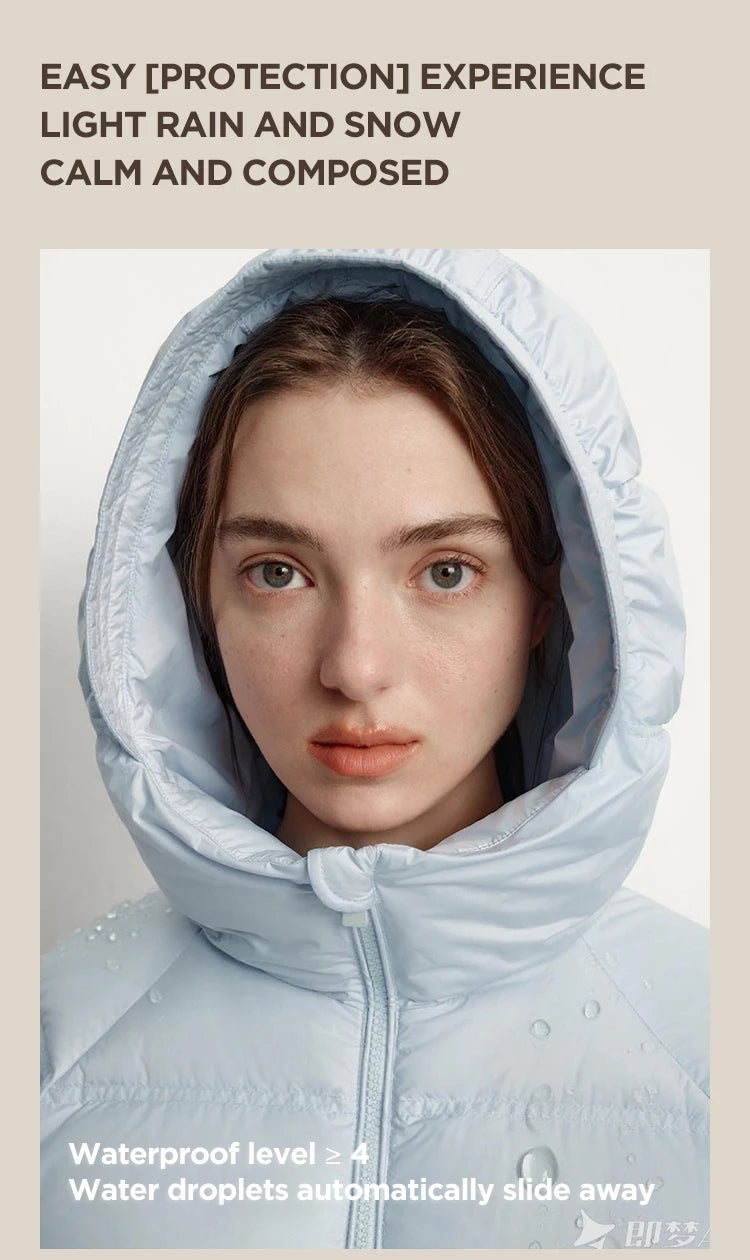 Semir Down Jacket Women Solid Color Loose Versatile 2025 Winter New Waterproof Oil-proof Stain-proof Hooded Coat Down Jacket