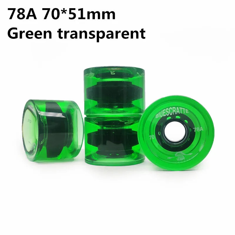 4pcs 70mm 51mm 80 duro Longboard Wheel for 70mm Skateboard Tire 80A Durable Elastic PU Ruedas for Road Street Skate Board Rodas