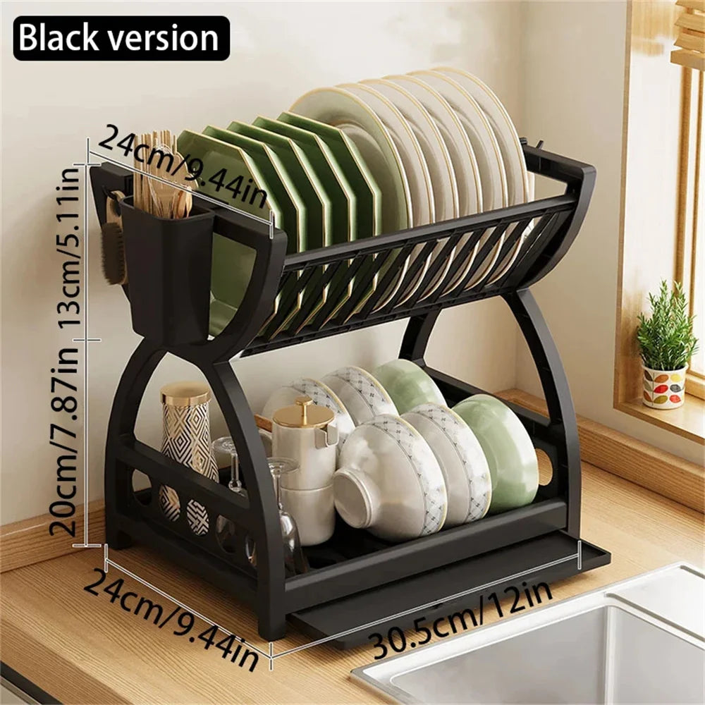 Kitchen Storage Rack, Bowl And Dish Storage Rack, Drain Rack, Household Multifunctional Bowl And Chopstick Rack Storage Box ﻿