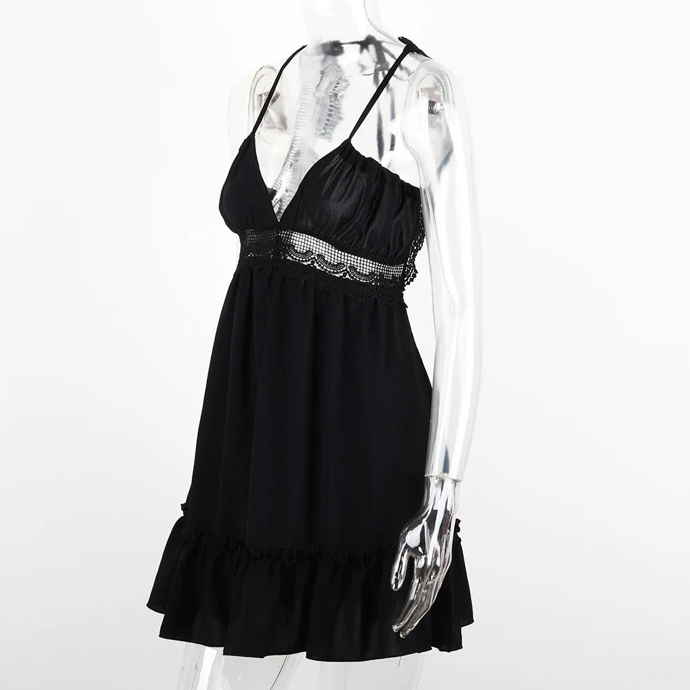 Sexy Strapless Floral  Waist Dress Cross-Border Elegant Cotton Blend Wrap Chest Style No Sleeve Summer New Arrival