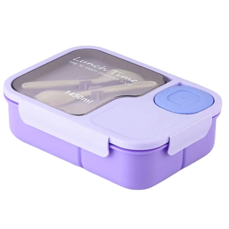 Portable Lunch Box Office Bento Box With Fork and Spoon Microwave Food Storage Container Reusable Food Boxes Quality Plastic