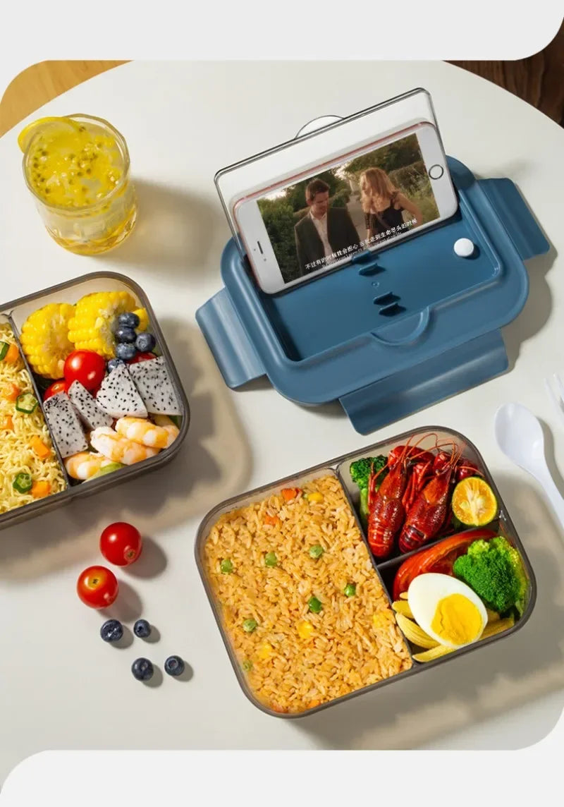 Food-grade Lunch Boxes Home Children's Compartments Bento Box Can Be Heated Microwave Oven Student Rectangle Plastic Lunch Boxes