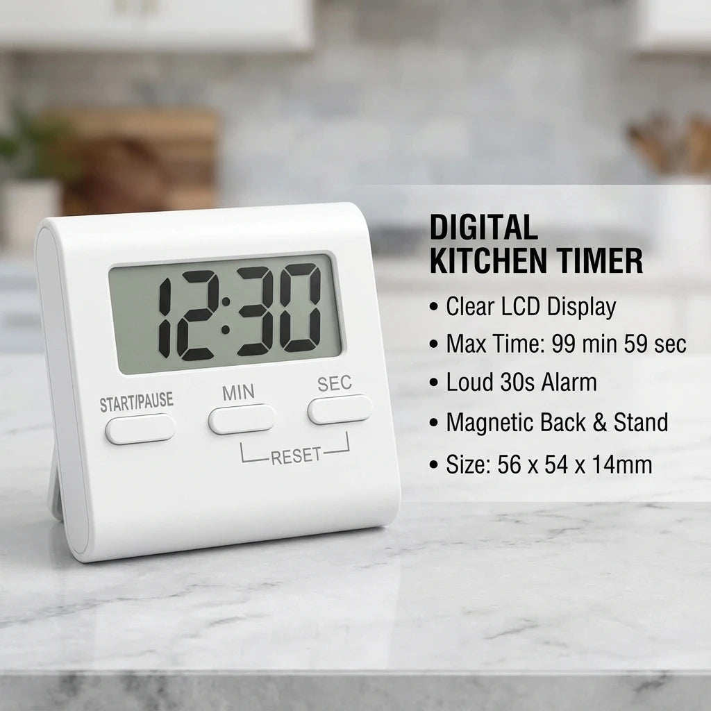 Digital Kitchen Timer Magnetic LCD Manual Countdown Cooking Timer Mechanical Kitchen Gadgets