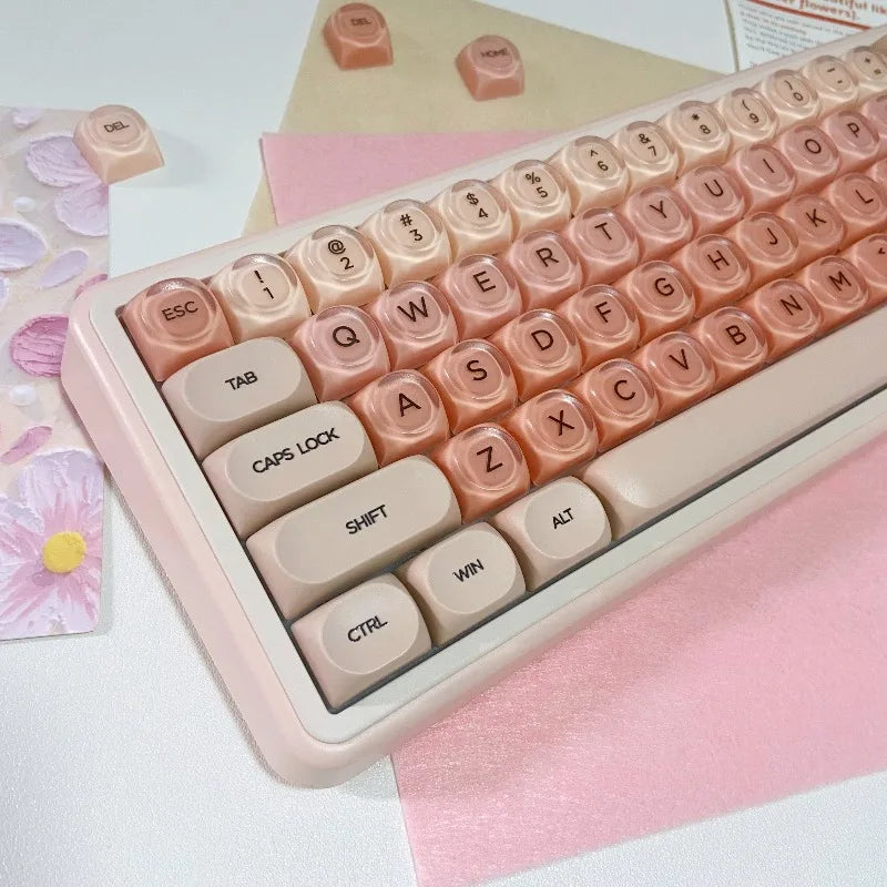 Gradient Purple Black Pink Crystal Keycaps Custom DIY for Gaming Mechanical Keyboard PBT Key Caps Set for Keyboard 68 70 80 90