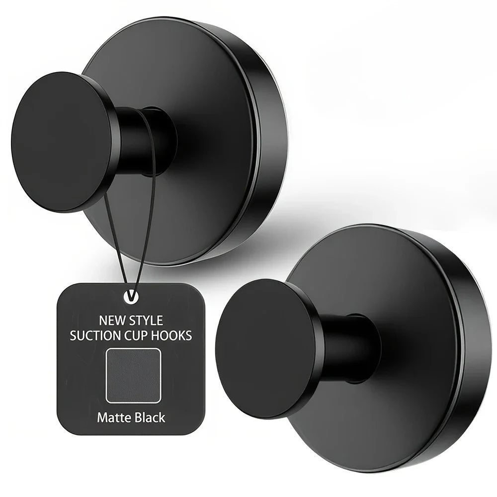 New Suction Cup Hooks Stainless Steel Waterproof Bathroom Shower Wall Mount Punch-free Reusable Strong Adsorption Hook Holders