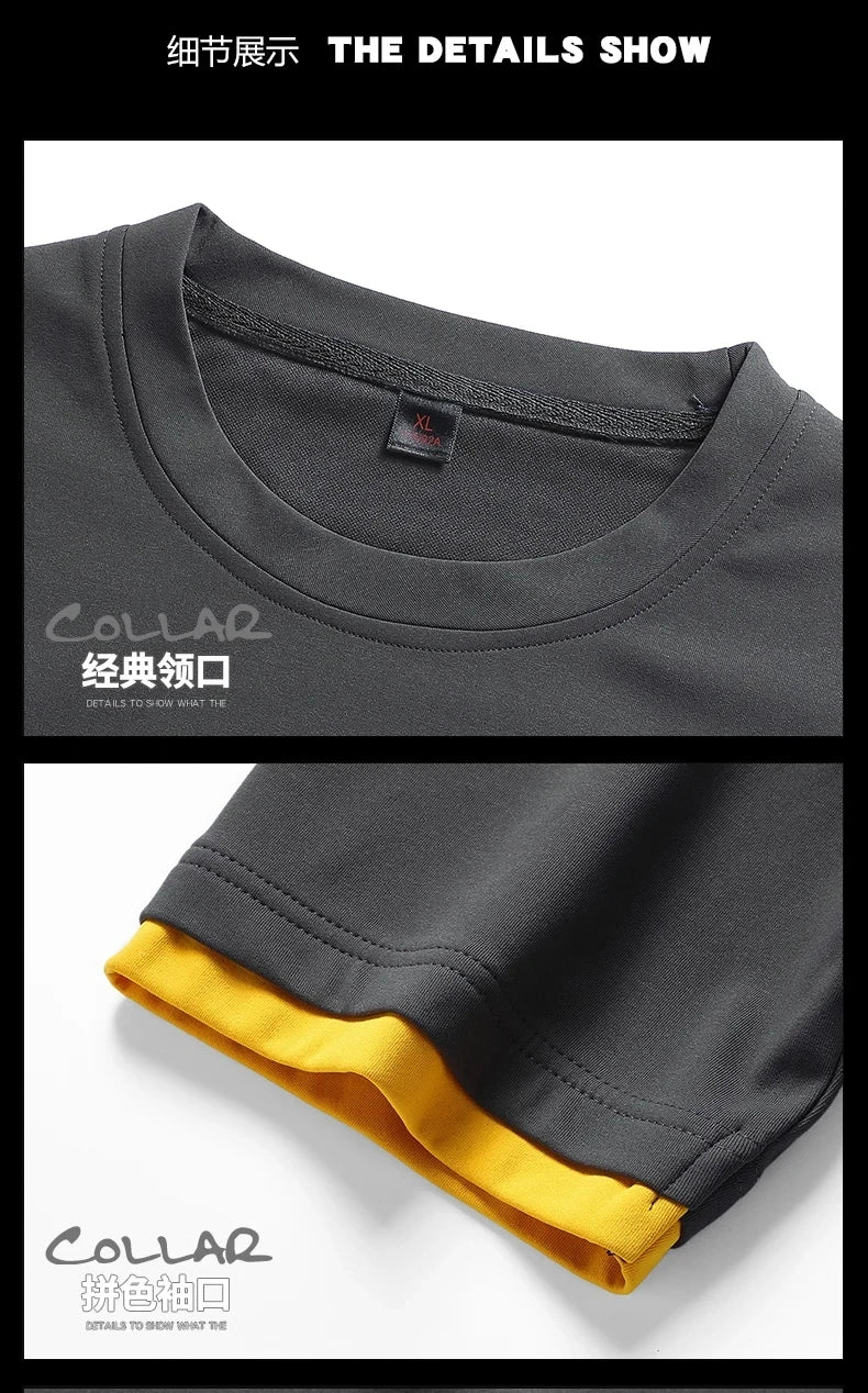 Hip Hop Loose Mens Streetwear T-shirts Casual Classic 2023 Summer Short Sleeves Black White Tshirt Tees Plus Oversize 5XL 6XL