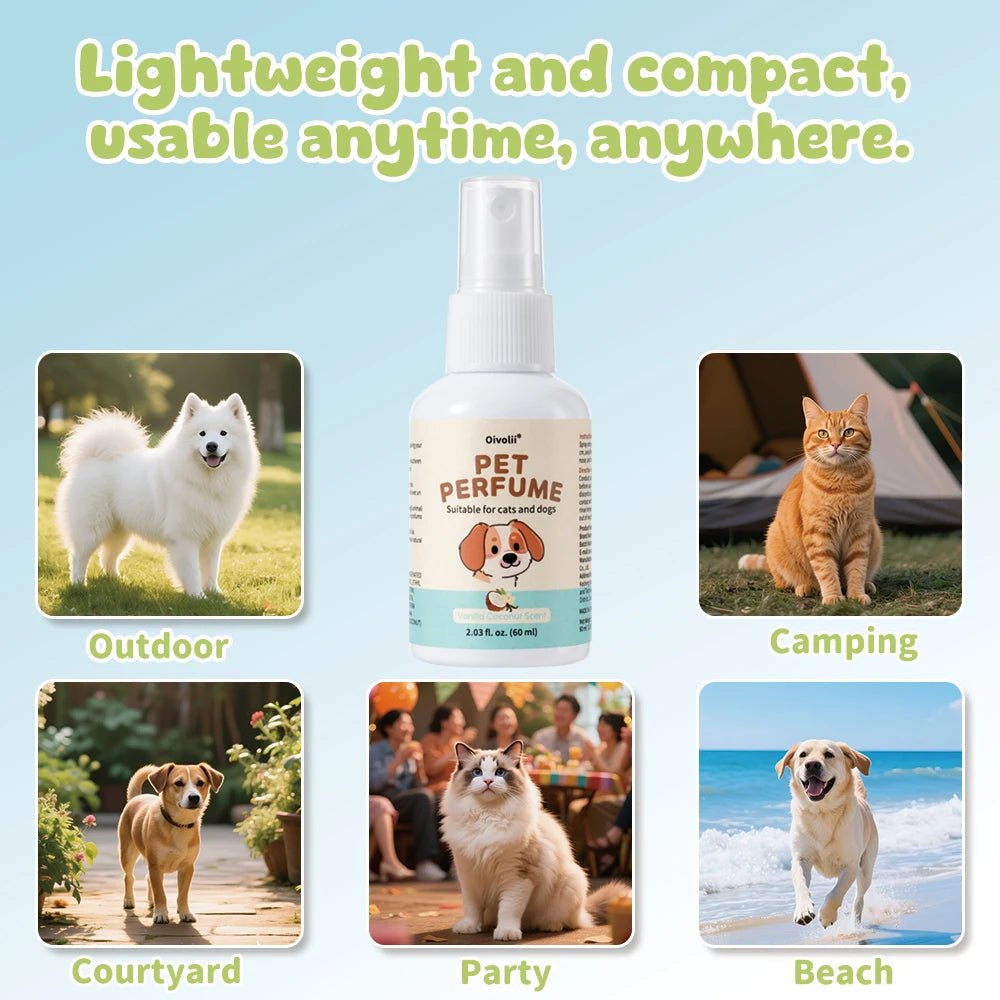 Vanilla Coconut Scent Pet Perfume Natural Formula Long Lasting Fragrance Gentle  For Pet Grooming And Home Use For Dogs And Cats