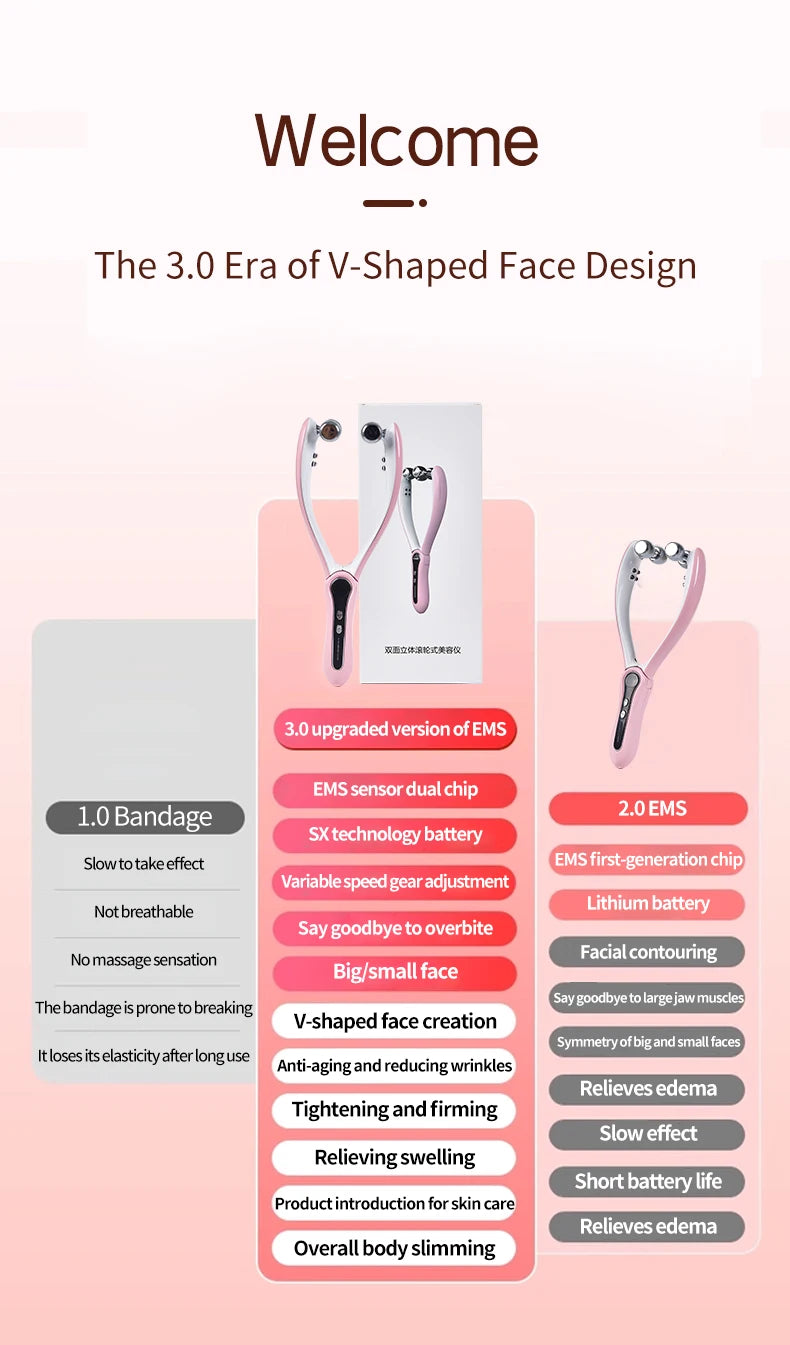 Facial beauty device Facial Massager Y Facial Lift Massager Chin Lifter Home beauty device Micro Electric Roller