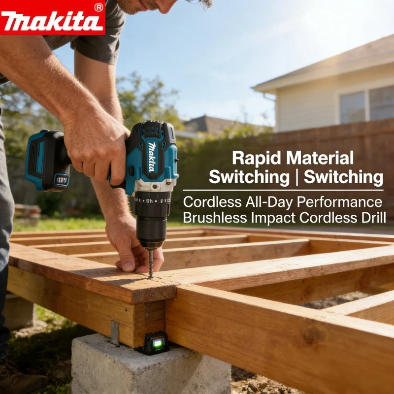 MAKITA 18V Lithium Electric Rechargeable Hand Drill  DDF487 13mm Without Battery