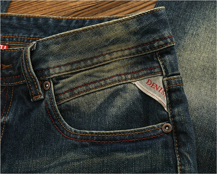 2025 Spring and Autumn New American Retro Heavyweight Denim Jeans Men's High Street 94.2% Cotton Washed Straight Casual Pants