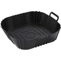Square Silicone Air Fryer Liner Reusable Non-Stick Basket with Handles, Heat-Resistant Baking Tray for Air Fryer/Oven/Microwave