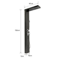 4 in 1 shower panel, shower system complete set rain shower, waterfall, massage side jets, wide hand shower, 1-button switch