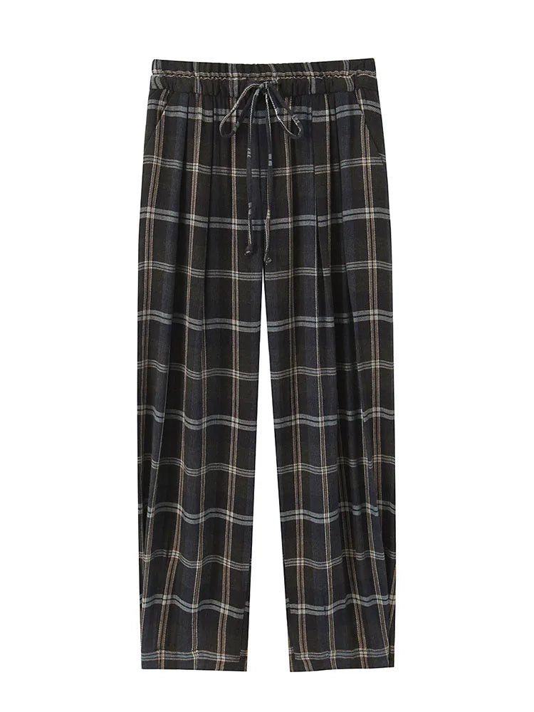 HH Women Spring Fashion Versatile Pocket Decorated Loose Pants Female High Street Casual Elastic Waist Drawstring Trousers Mujer