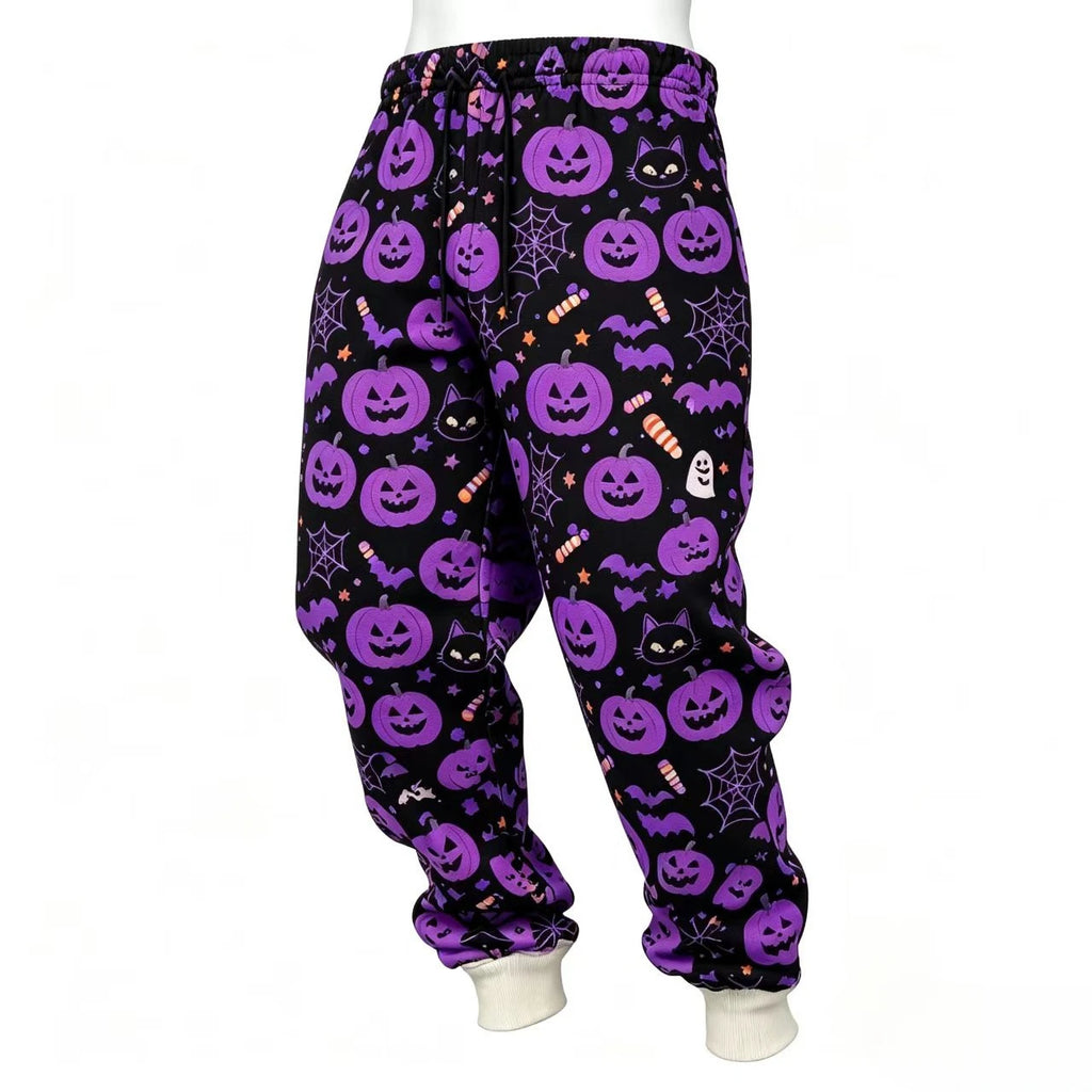 Halloween  new men's printed sweatpants, teens joggers, comfortable loose fit drawstring pants, unisex fashionable casual pants