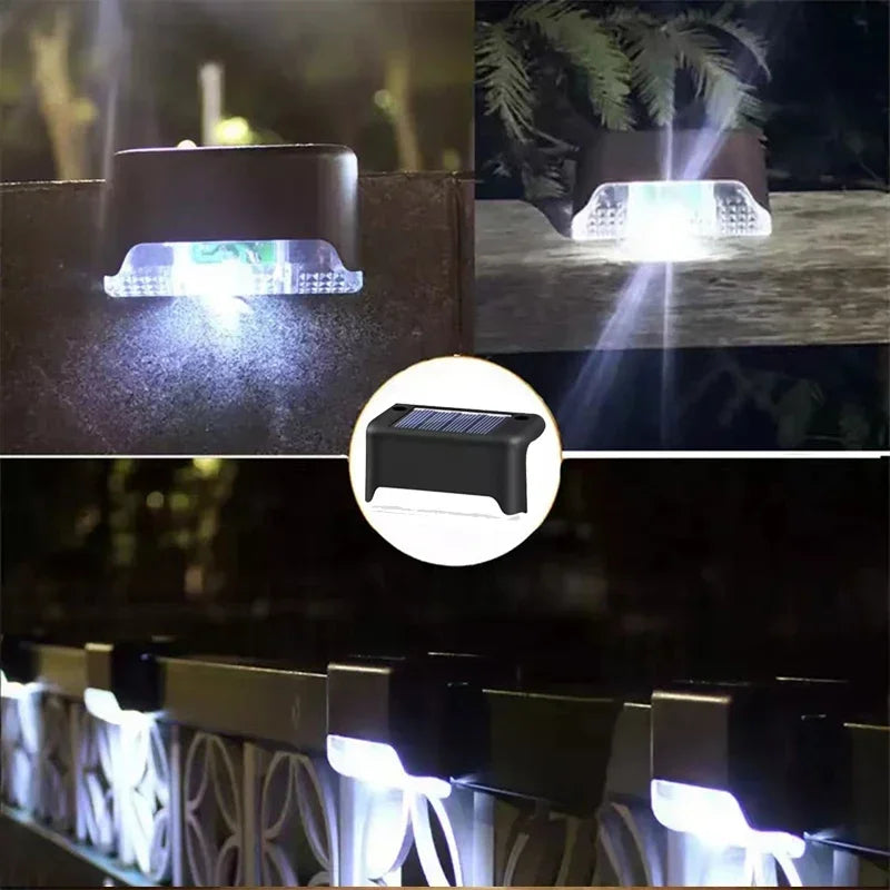 4-12Pcs Solar Deck Lights Outdoor Waterproof LED Fence Lights Step Garden Decorate Lamp for Patio Stairs Railing Pathway