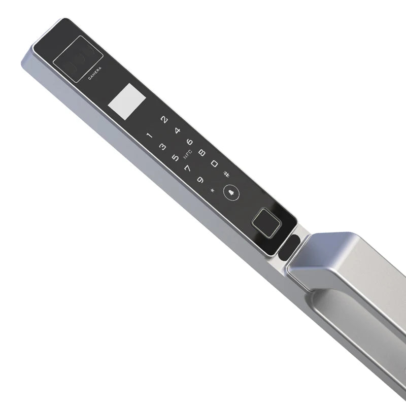 Face Recognition Fingerprint Hold Hands Lock Narrow Bezel Cell Phone Tuya Aluminum Door Code Lock Automatic Smart Door Lock