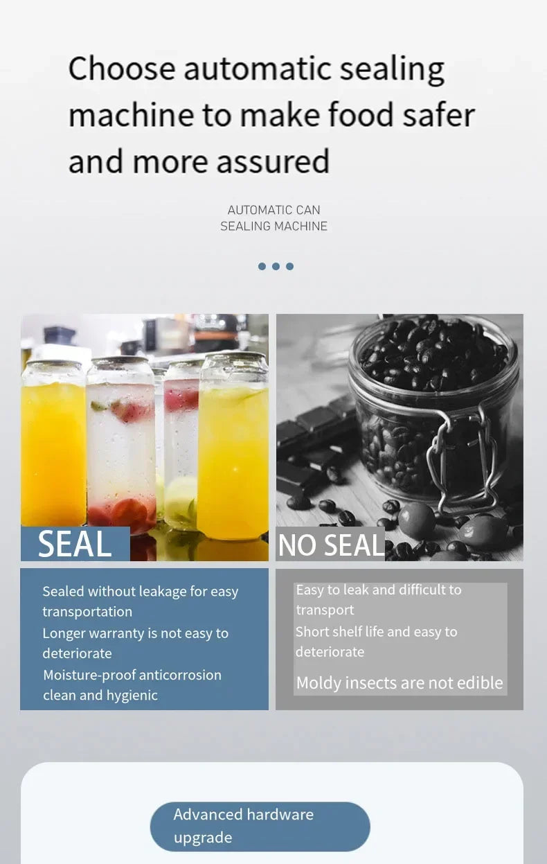 High Efficiency Automatic Beverage Can Sealing Equipment Plastic Metal Milk Tea Soda Can Packaging Machine