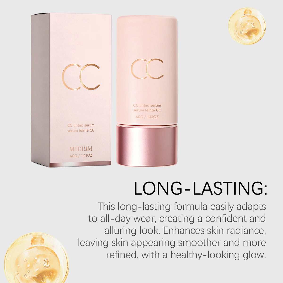Multi Skin Type Cc Tinted Moisturizer One Step Hydrating Tone up Cream Hide Blemishes Natural Oxidation Resistant Smooth Base